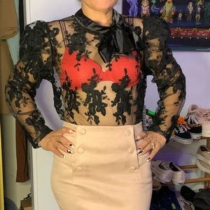 Black lace blouse